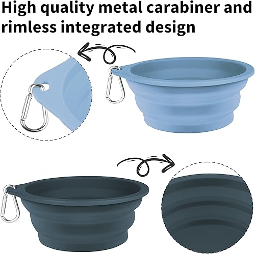 Miniatura 6 de COOYOO Cuencos plegables para perros de 23.7 fl oz, paquete de 2 cuencos de agua portátiles plegables para perros y gatos, plato de riego plegable