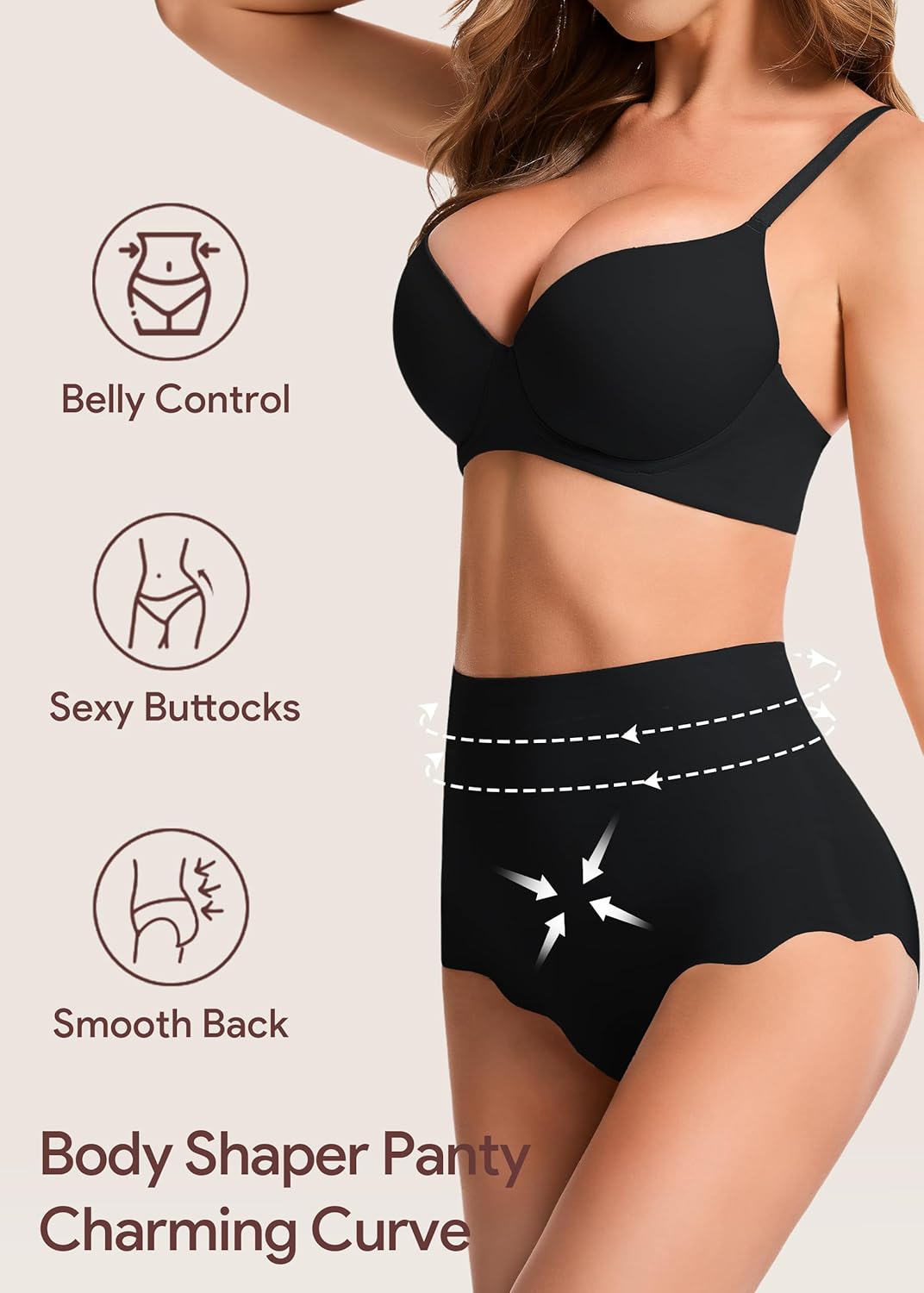 HBselect Tummy Control Shapewear Panties for Women, High Waisted Body Shaper Briefs Seamless Shapewear Girdle Underwear - Image 2