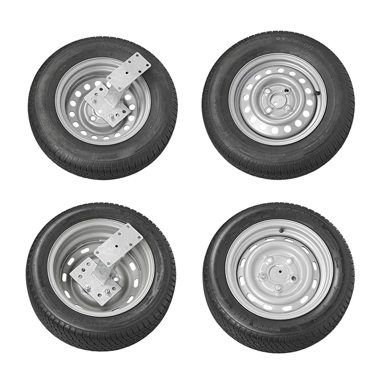 APT Soporte universal para rueda de repuesto con placa de montaje para llantas de 4, 5 agujeros