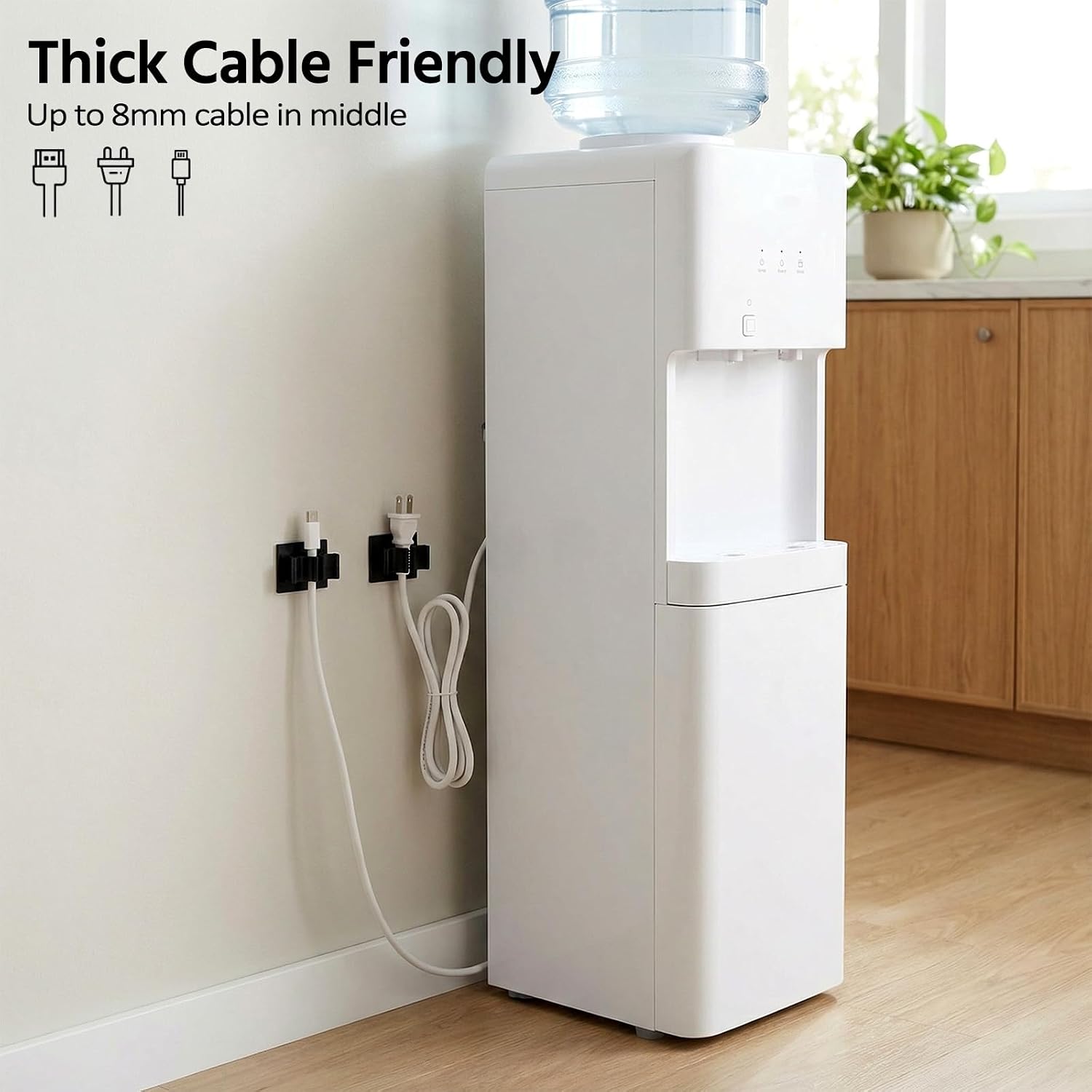 Eboot 50 Pieces Adhesive Cable Wire Clips Strong Cord Clips Wire Holders Cable Cord Straps Management Clamps Tie Holder for The Wall, Under Desk, Car, Office and Home
