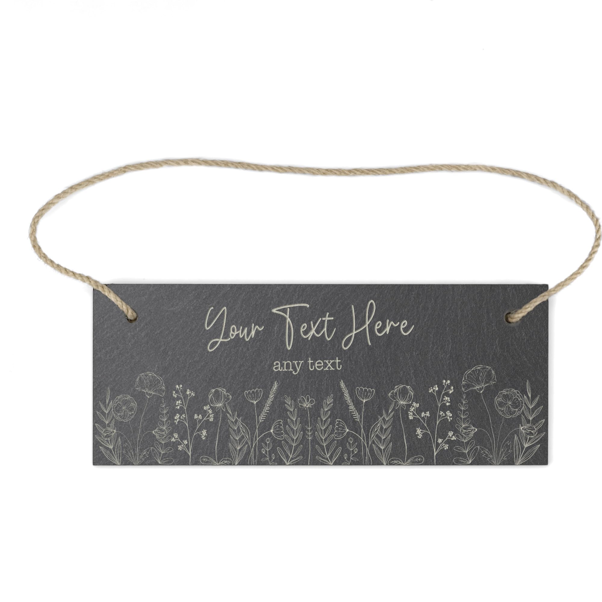 Garden Sign Slate Garden Signs Personalised Hanging Signage Shed Workshop Greenhouse Sign, House Warming Gift, Laser Engraved, Birthday, Floral Sign