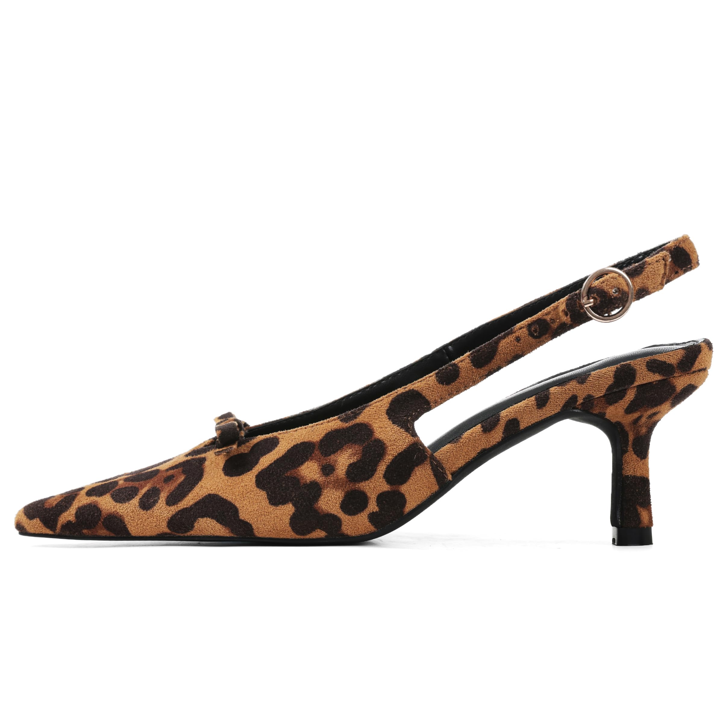 Mattiventon Slingback Heels for Women Kitten Heels Bow Ankle Strap Pointed Toe Heel Sexy Wedding Dress Party Pumps