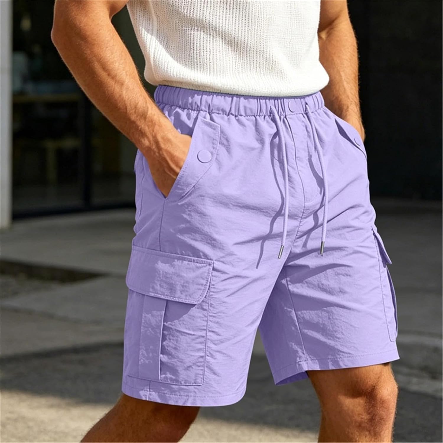 Cargo Shorts for Men, Outdoor Hiking Athletic Sports Short,Breathable Travel Relaxed Fit Bottom with Pocket
