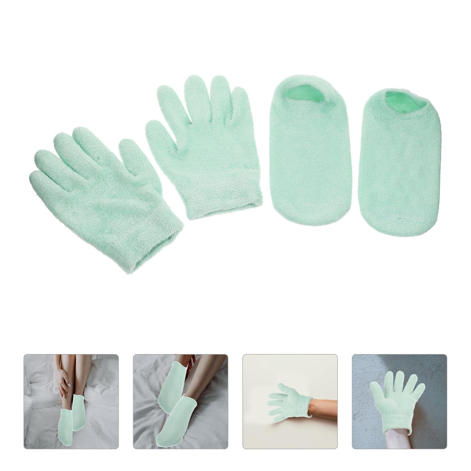 Gatuida 4 Juegos Guantes Hidratantes de Gel para Mujer, Suaves y