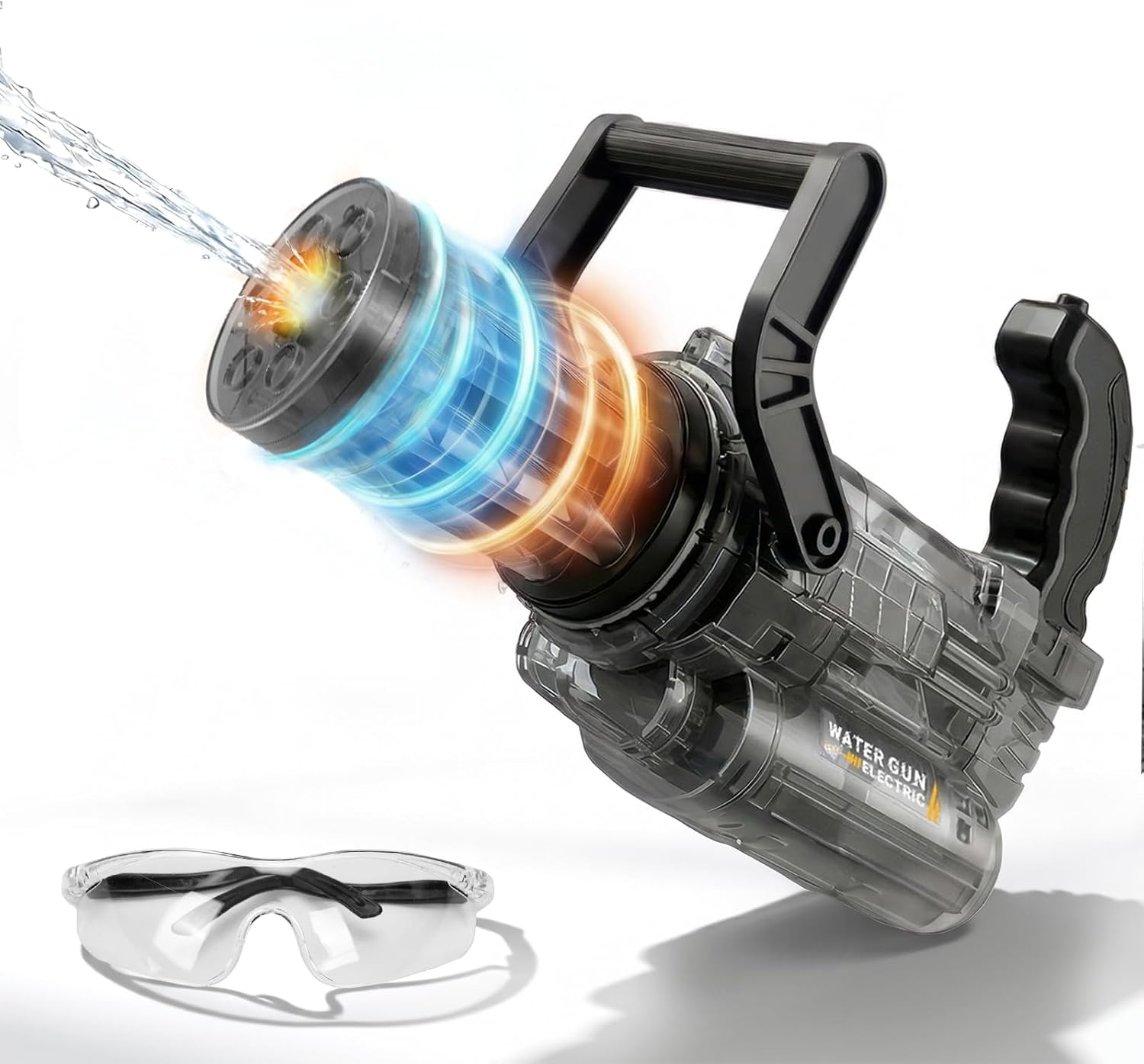 Gatling Electric Water Gun with LED Light, Automatic Squirt Gun for Adults & Kids – Rechargeable Up to 33ft, Portable & Lightweight Outdoor Pool Beach Summer Gift