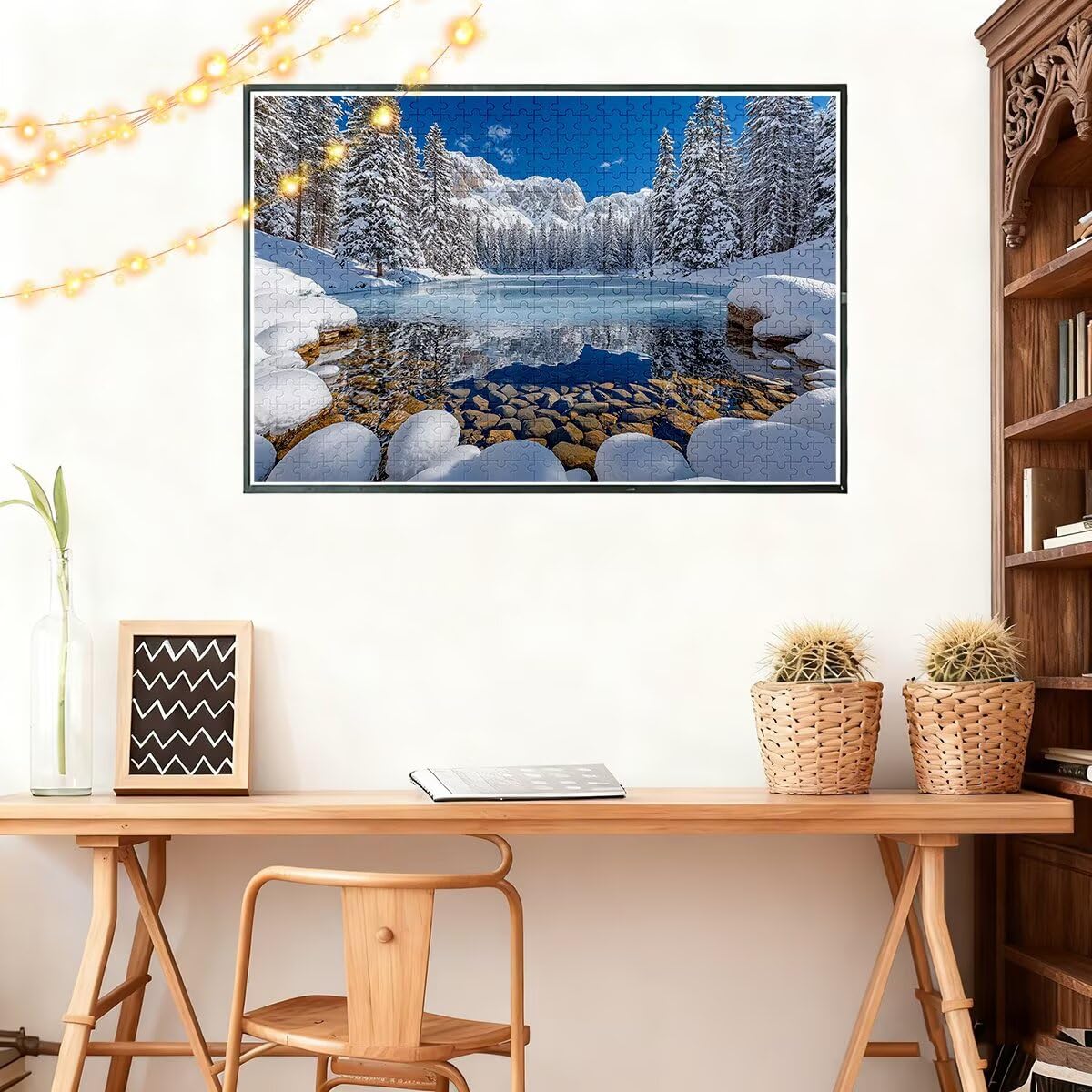 Puzzle 6000 sztuk zima DIY Puzzle dla dorosłych 179 x 105 cm wysokiej jakości opakowanie z dodatkowymi zabawnymi wyzwaniami, kreatywna rozrywka klasyczne zabawne wyzwania na prezent wystrój L-85