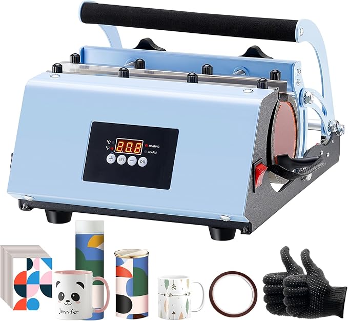 Prensa de Calor para Tazas Happybuy 11-30 oz, Azul miniatura 9