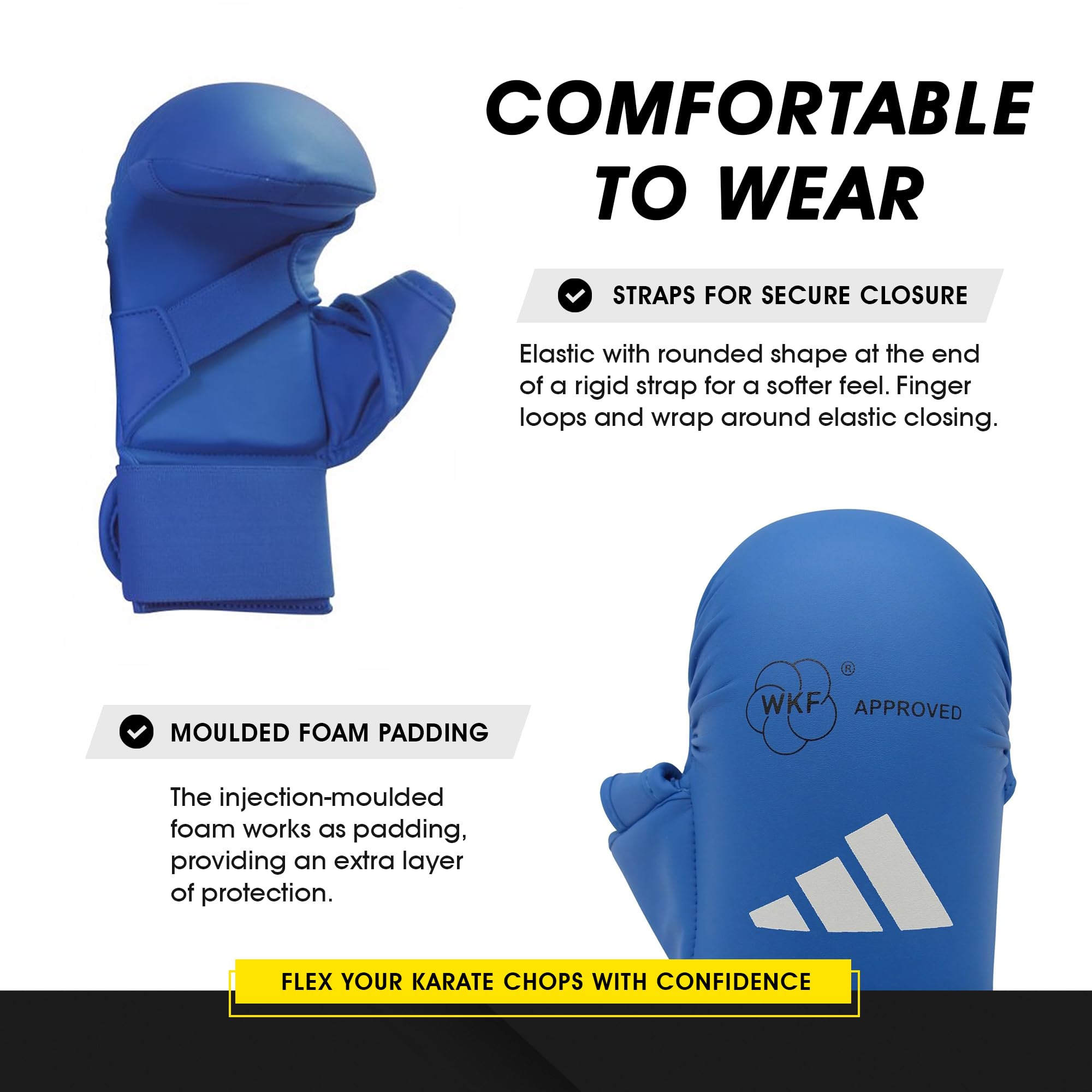 Adidas Guanti da Karate con Pollice, WKF