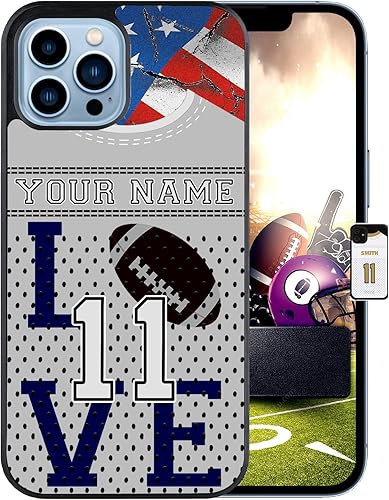 Miniatura 3 de Personalized Name Number Custom American Football Jersey America Flag Design Rubber Cover Phone Case for Samsung Galaxy A53