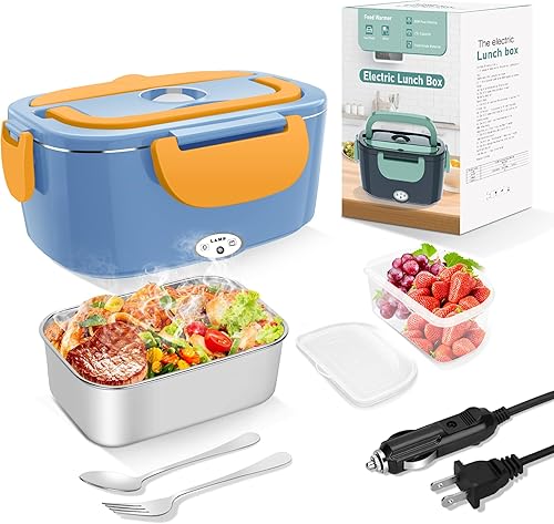 Miniatura 11 de Fiambreras eléctricas con calefacción para adultos: Fiambrera eléctrica de 80W para calentar alimentos 12/24/110V 1.5L Fiambrera calentable para