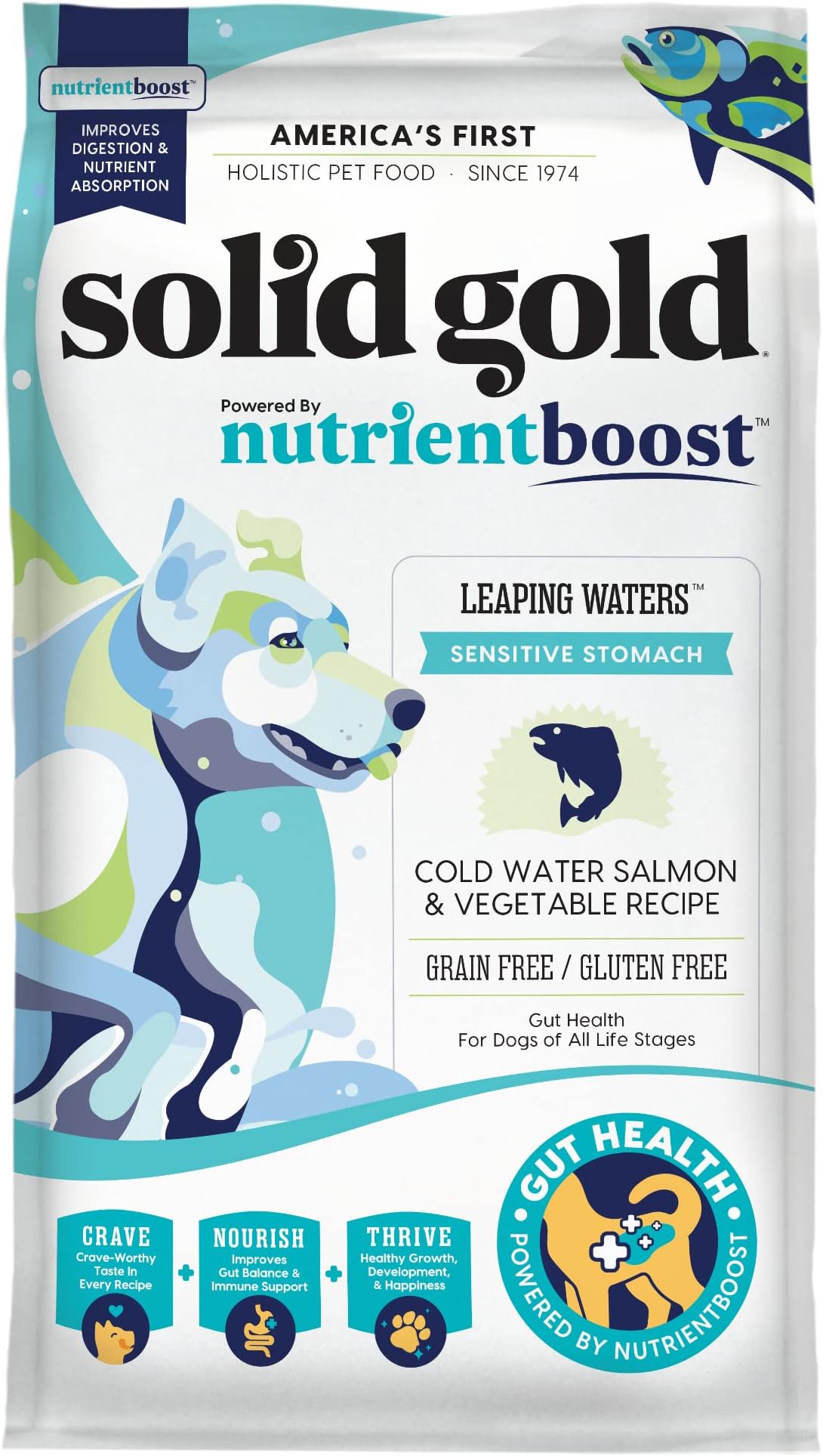 Solid Gold Nutrientboost Leaping Waters Dry Dog Food for