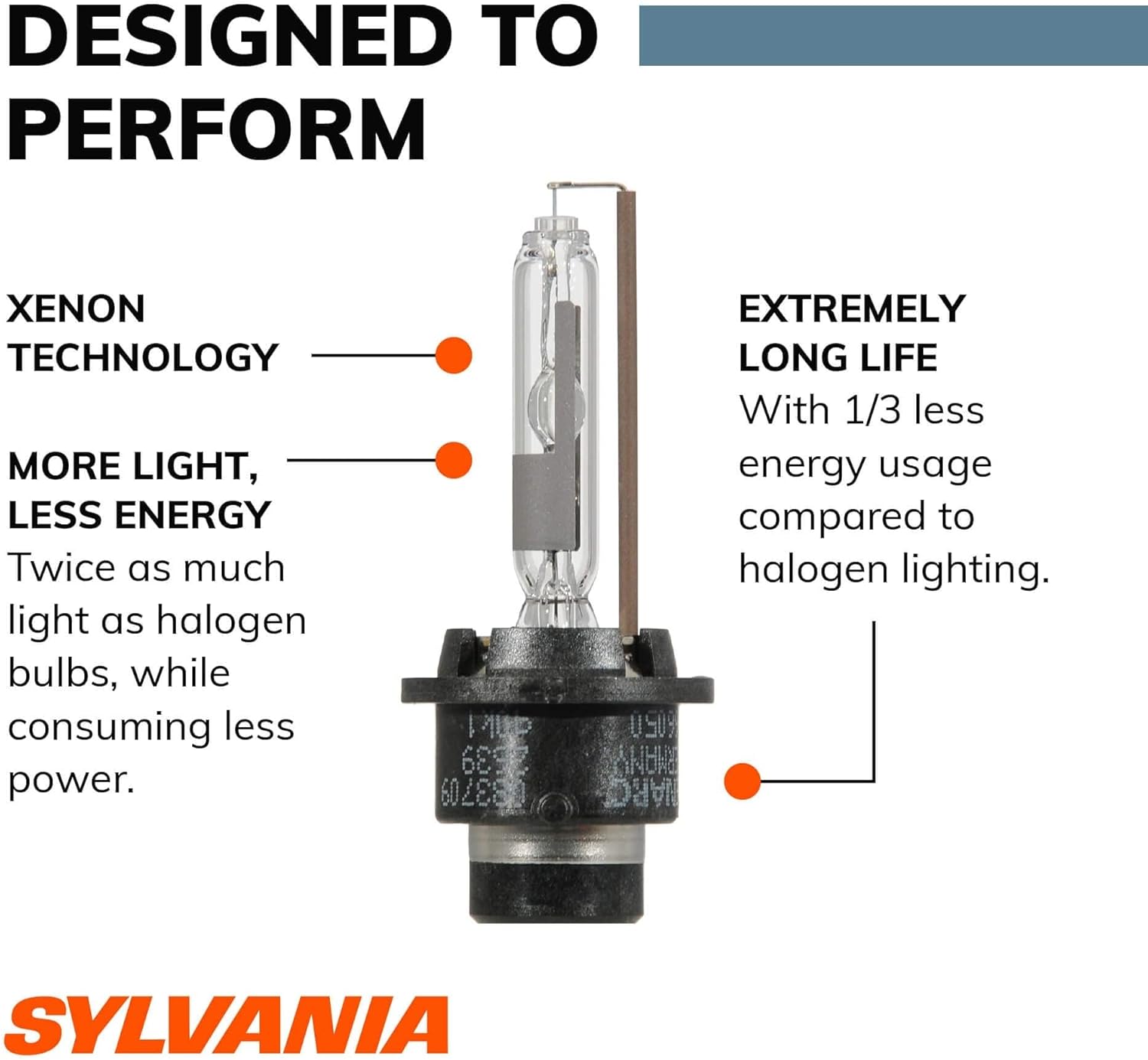 SYLVANIA - D2R Basic HID (High Intensity Discharge) Headlight Bulb - High Performance Bright, White, and Durable Lamp (Contains 1 Bulb)