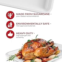 Vista 5 de 100 Pack 14 Inch Heavy Duty Disposable Food Trays Compostable Large Paper Plates Tray Set Natural Material Biodegradable for Party Serving Crawfish