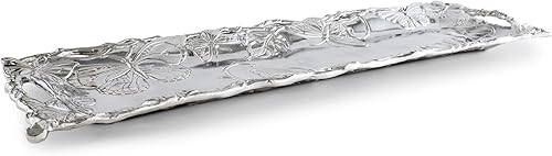 Miniatura 3 de Arthur Court Diseños de aluminio mariposa bandeja oblonga 18.5 pulgadas x 6 pulgadas