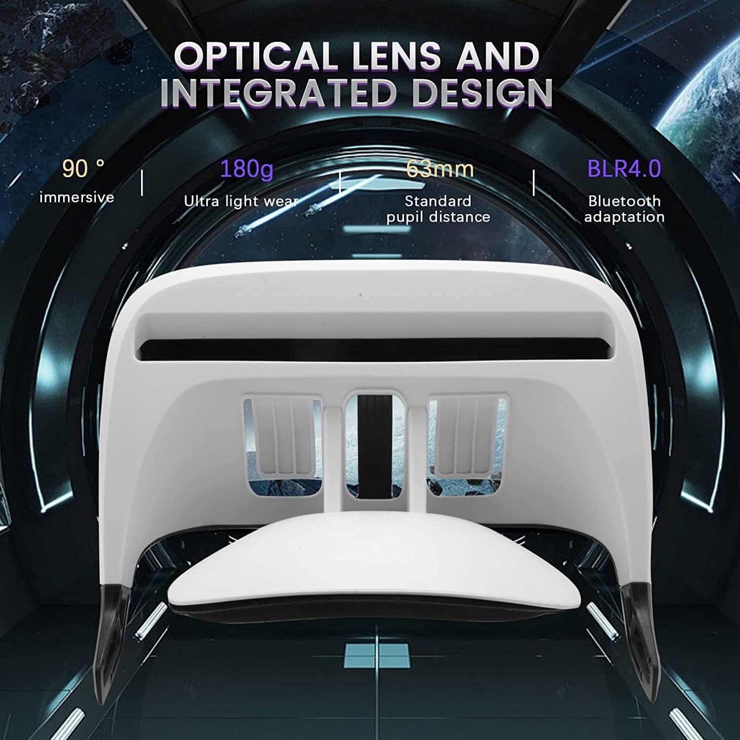 90°FOV AR Headset, Smart AR Glasses 3D Video Augmented Reality VR Headset Glasses for iPhone & Android , 3D Videos and Games 2026 - view 3