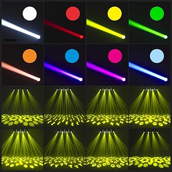 LED Moving Head Light Beam Light 120W Stage Light with 8 GOBOs 8 Colors 18 Prism Rotating Lights DMX512 Sound-Activated Auto Control Modes for KTV Bar Disco Wedding Party Live Show