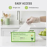 Vista 5 de Disposable Vinyl Gloves, Food Safe, Latex-Free Powder-Free Clear Plastic Gloves for Cooking, House Clean, Food Prep