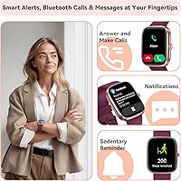 Vista 4 de Reloj inteligente para mujeres y hombres, pantalla táctil HD de 1.83 pulgadas, IP68, impermeable, rastreador de actividad física con llamadas