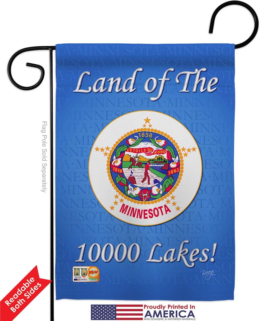 Minnesota Garden Flag Set Wall Holder Americana States USA American Territories Republic Country Particular Area Small Decorative Gift Yard House Banner Double-Sided Made In 13 X 18.5