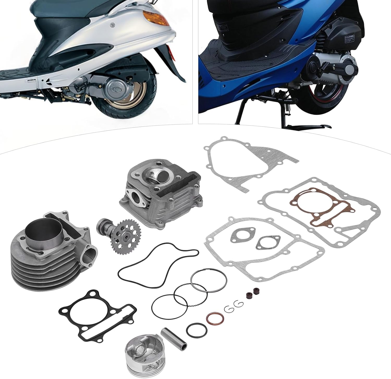 170cc Big Bore Cylinder Kit for GY6 150cc Engine, 61mm for ATV, Go Kart, Dirt Bike, Pit Bike, Fit Replacement to 170cc/180cc