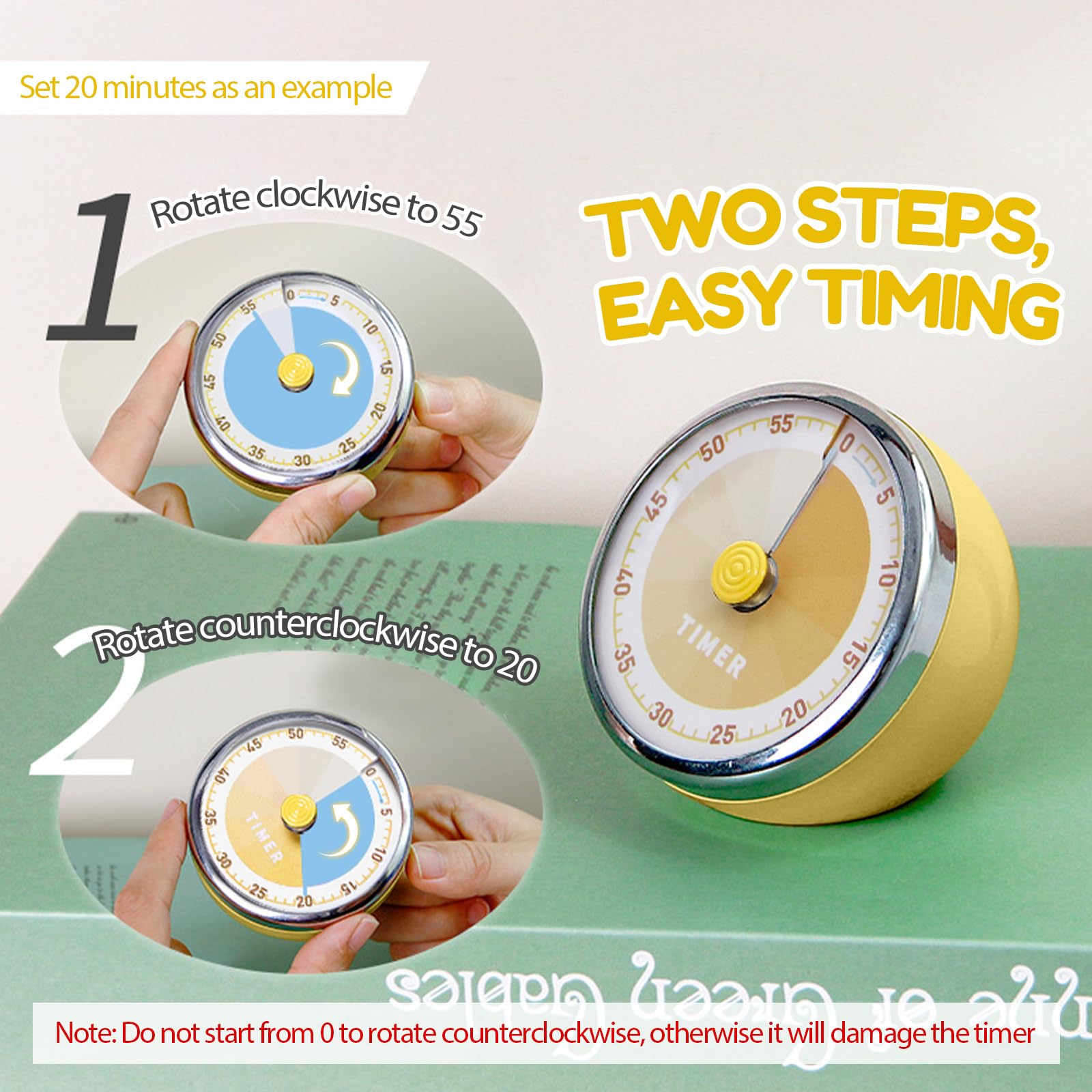 Visual Timer, Time Timer Children, 60 Minutes Pomodoro Timer, Egg Timer ...