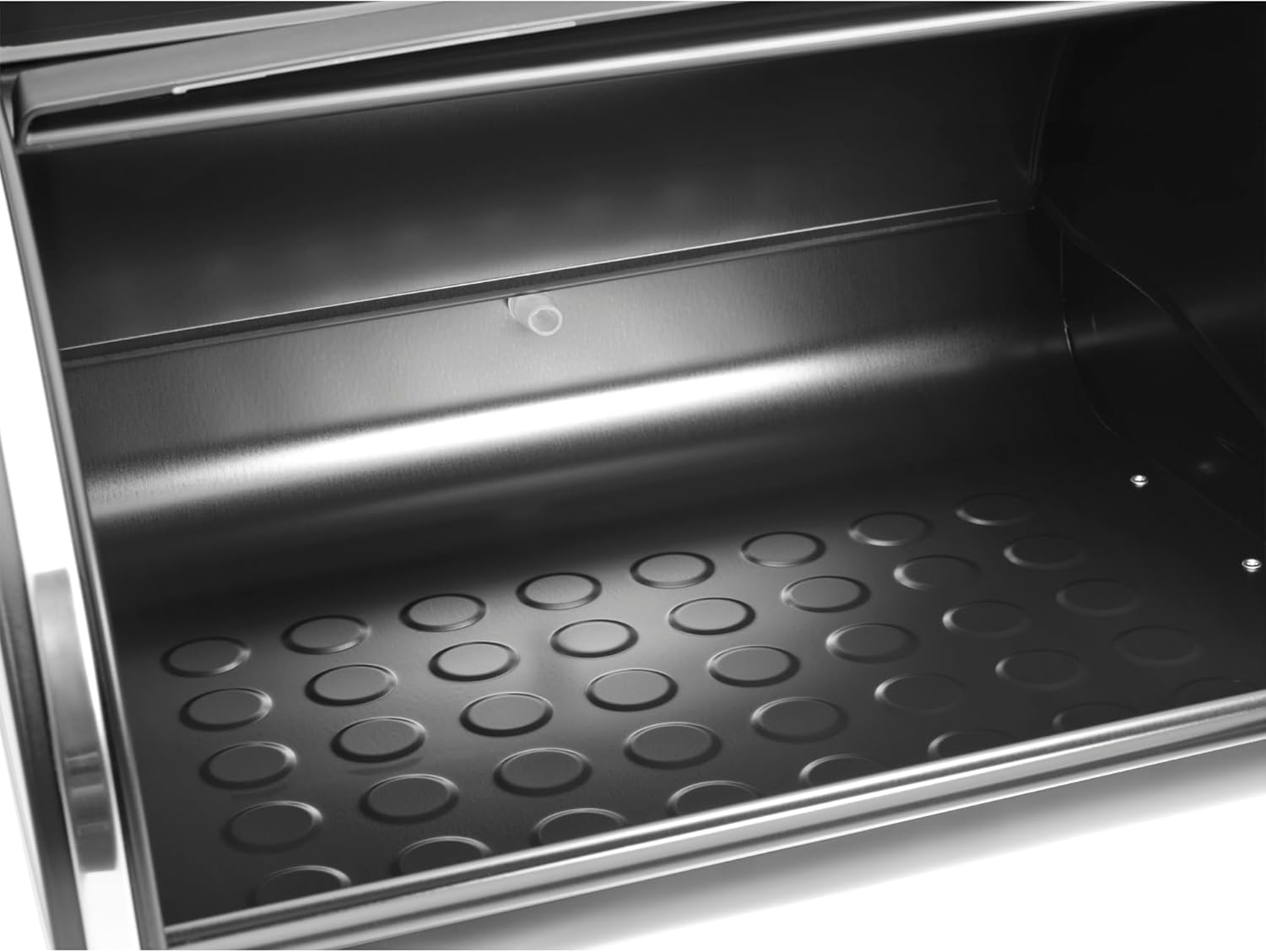 Brabantia Roll Top Bread Box | Medium | Matt Black | Large Metal Front Opening Bread Store for Kitchen Countertop | Partly Flat Top for Extra Storage, Magnet Closing Lid | Fits 1 Loaf