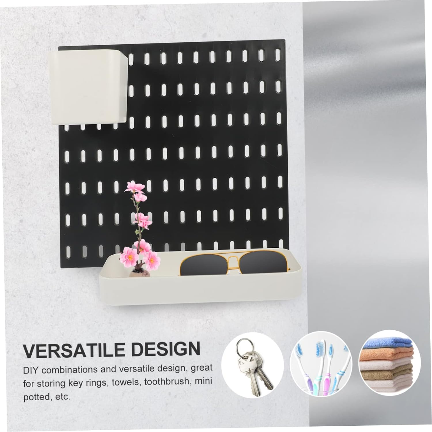 Cabilock Portable Wall-Mounted Rack 11x11inches Pegboard Organizer Craft Show Display Easy to Install Abs Material