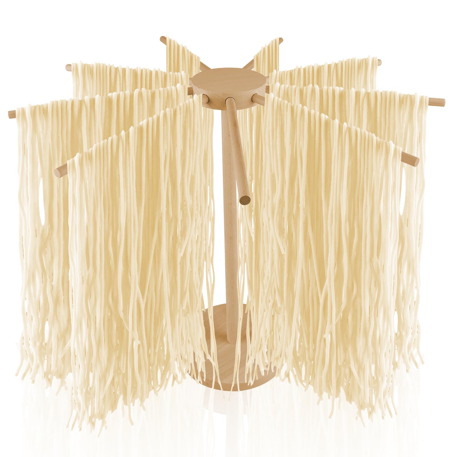 Essiccatore per pasta in legno, con 9 bracci rimovibili, per asciugare fino a 4,5 kg con base, per pasta e asciugacapelli