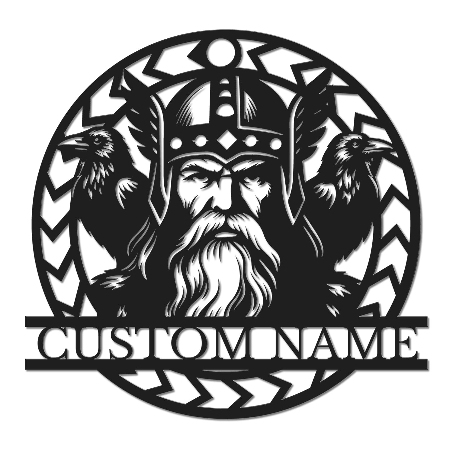 Herbraa Style-3 Personalized Viking Metal Sign, Custom Name Norse Wall Art, Personalized Viking Name Sign, For Man Cave, Office & Room & Entryway (Style-3)