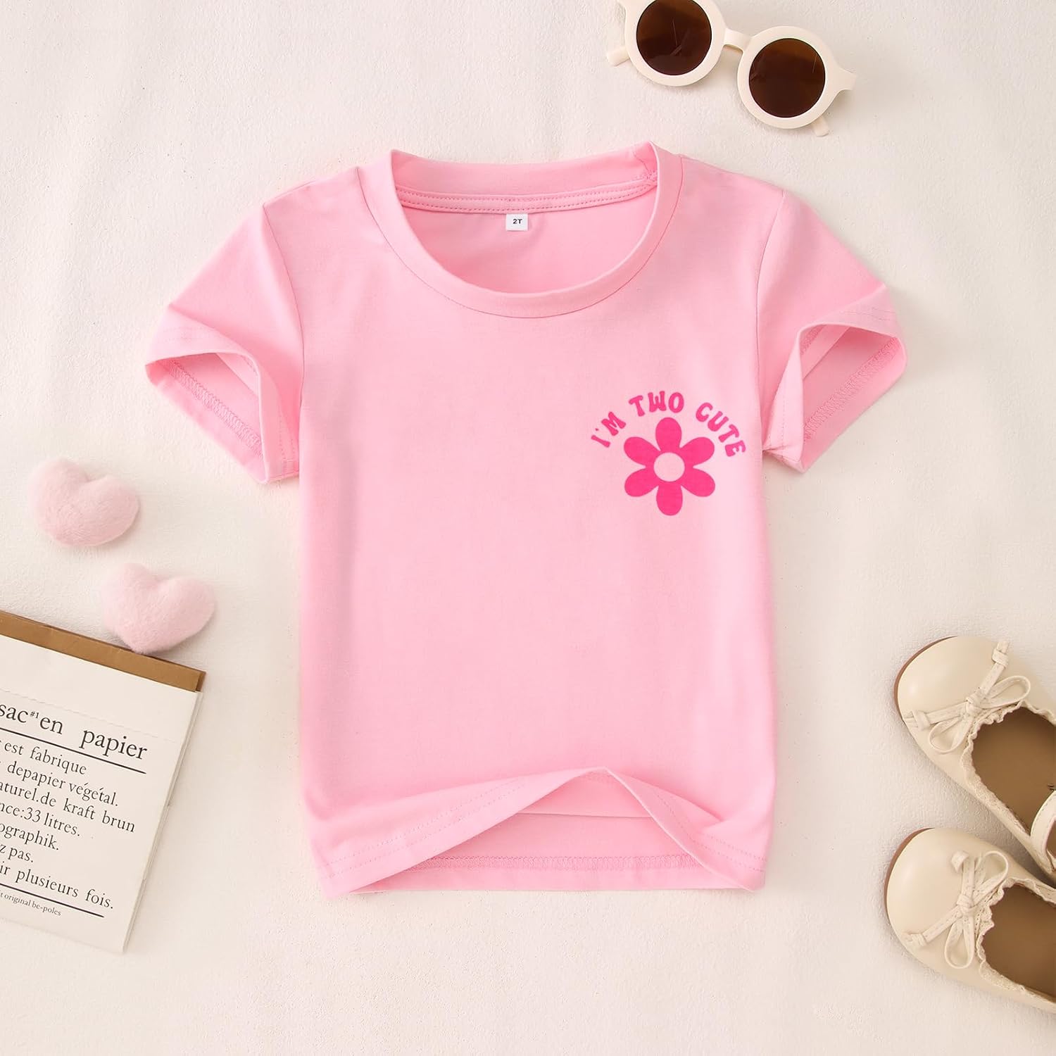Toddler Girls 2nd Birthday Shirt I'm Two Cute Graphic Tee Cake Smash Outfit Girls Birthday Party Outfit