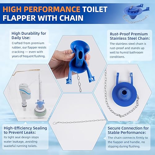 Miniatura 13 de Hibbent Aleta de inodoro grande de 3 pulgadas compatible con Gerber 99-788, aletas de inodoro que conservan agua para válvulas de descarga de 3