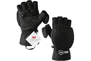 Ice Fishing Gloves Convertible Mittens with Finger Flaps