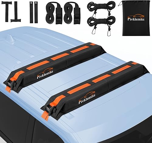Almohadillas suaves para portaequipajes para techo de automóvil, capacidad de carga de 176 libras, para kayak, tabla de surf, SUP, canoa, con correa