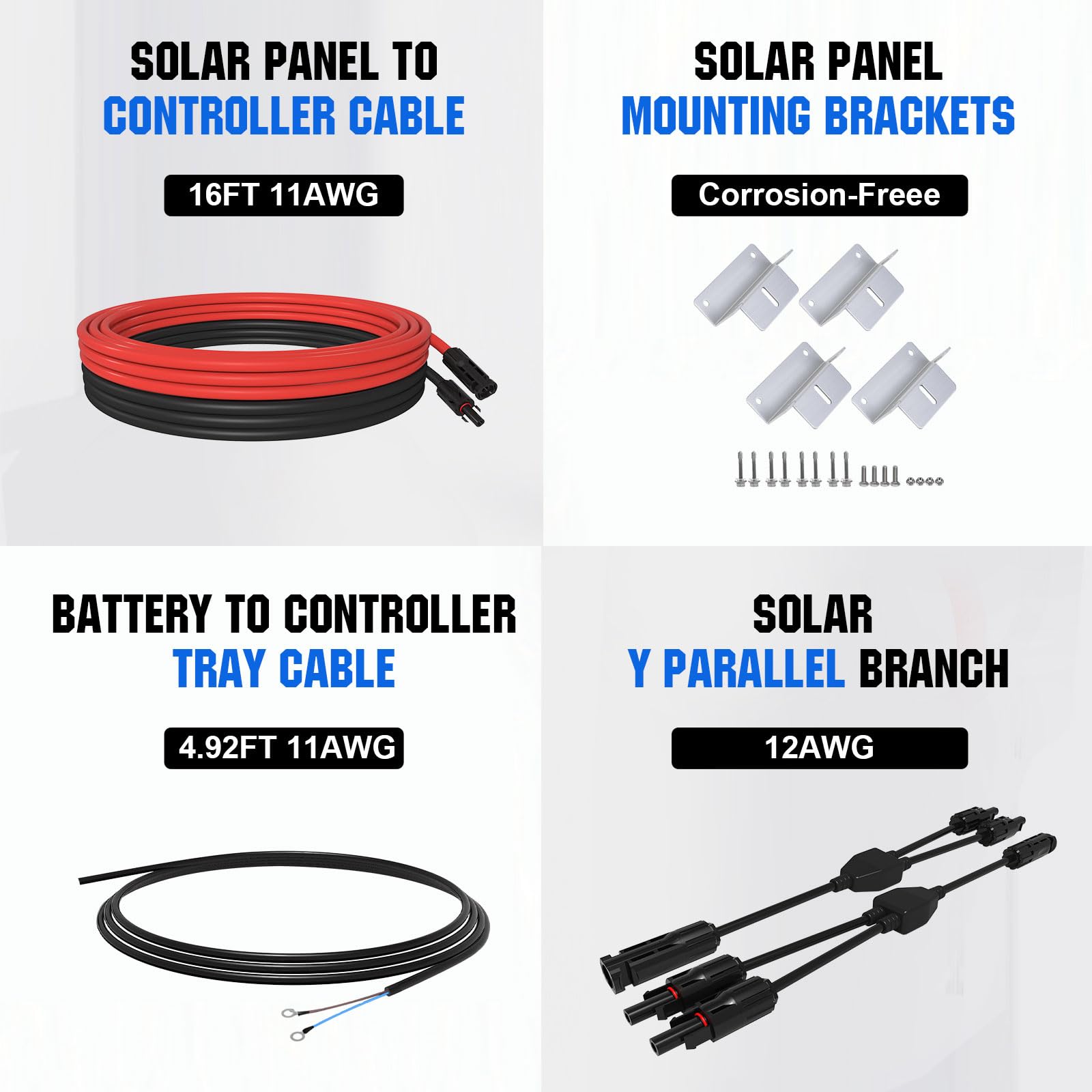 ECO-WORTHY 240W 12V Pannello Solare Kit Completo per Sistemi Solare Off-grid:2 Pannelli Solari 120W+Regolatore di Carica 30A+Inverter Onda Pura 600W+Batteria Litio 12V 50Ah
