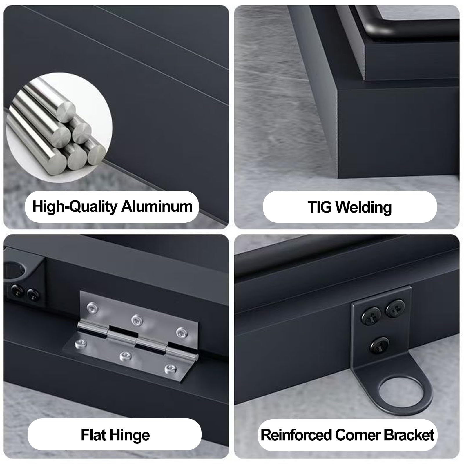 Wyłaz Dachowy ze Stopu Aluminium z Drążkiem Hydraulicznym, Ocynkowane Drzwi Dachowe z Uchwytem, ​​Uszczelniony Panel Dostępu do Strychów Piwnic i Okien Dachowych(60x60cm/23.6x23.6in)