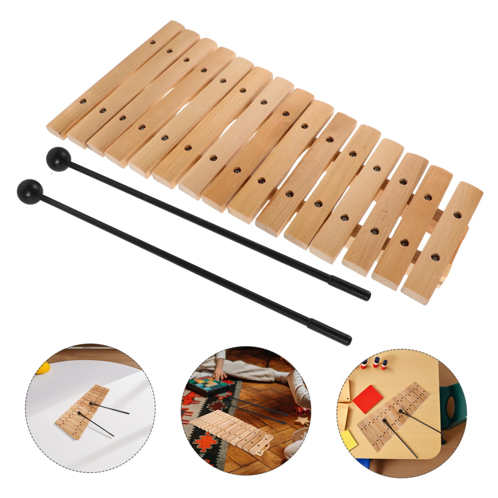Xilofono in Legno 15 Note per Ragazzo Ragazza Strumento Musicale | Educazione Musicale e Sviluppo Sensoriale, Uso Casa e Scuola Materna, Include Battenti