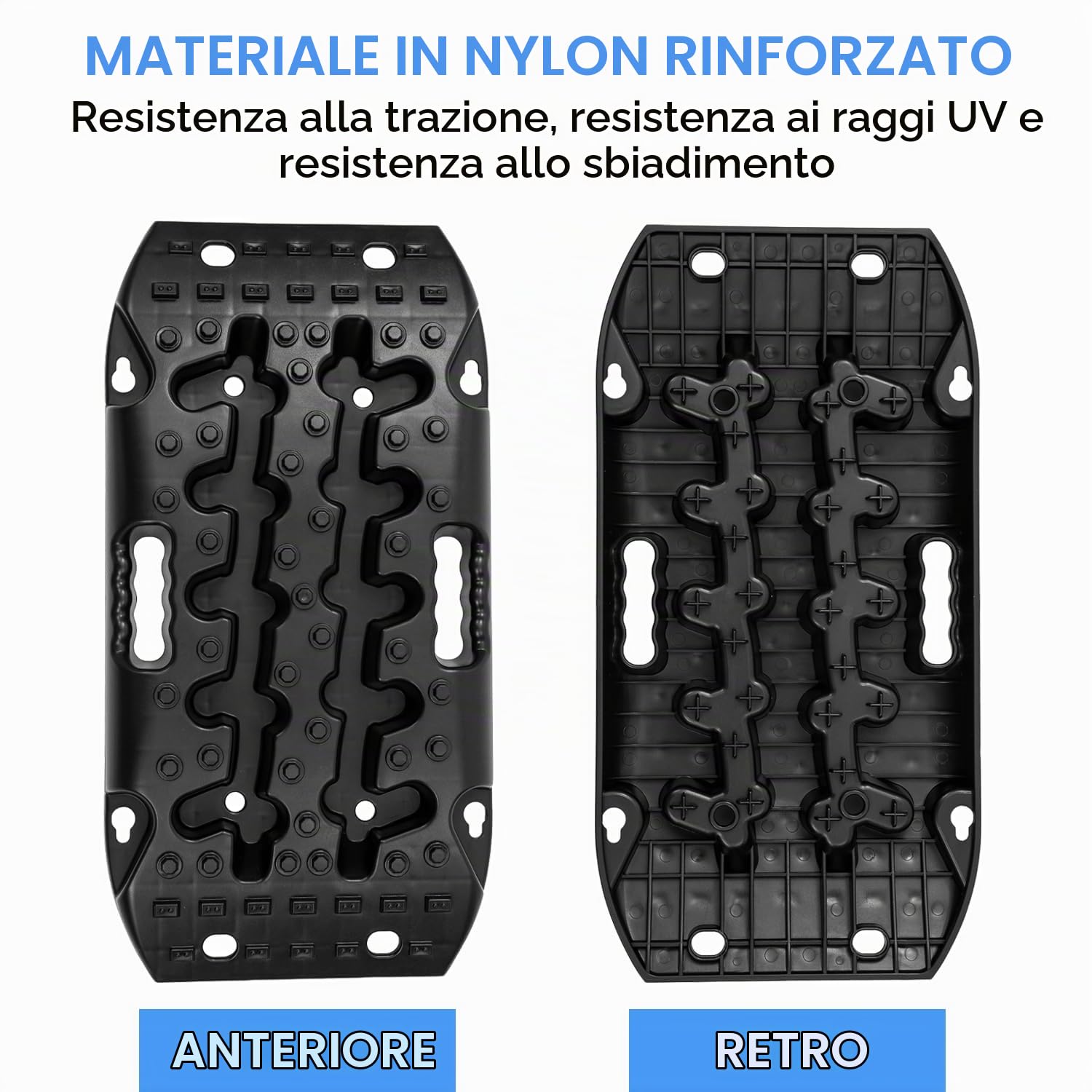 KATSU Tools 2 Pz. Pedane di Trazione di Recupero, Pedane di Recupero 10T per Sabbia/Fango/Neve Fuoristrada, per Auto SUV Camion Emergenza