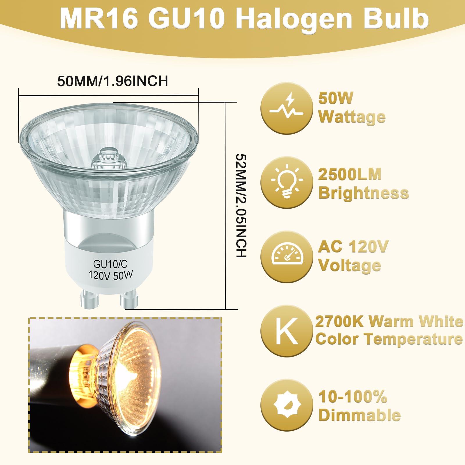 Gu10 Bulb Walmart KY GU10 Halogen Light Bulbs, MR16 120V 50W With GU10 ...
