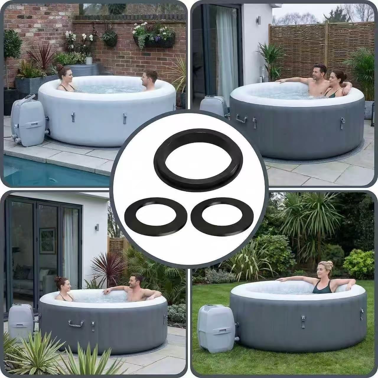 3 Stück Dichtungen Zubehör,Gummidichtungsset,Entleerungsventil Pool Kupplungsdichtungen Ersatzteile,Waterpump Dichtung Seal für Whirlpool