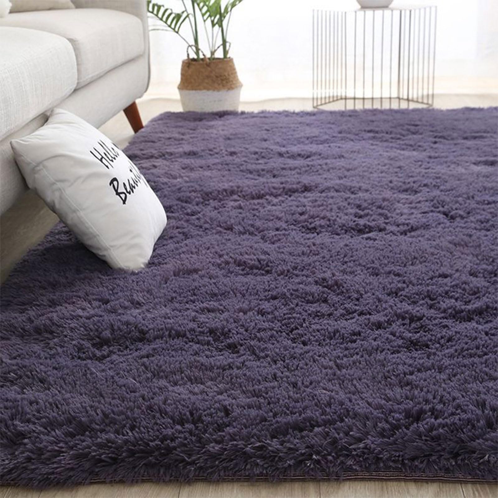 Tapis de luxe moderne violet gris 50x160 cm pour salon