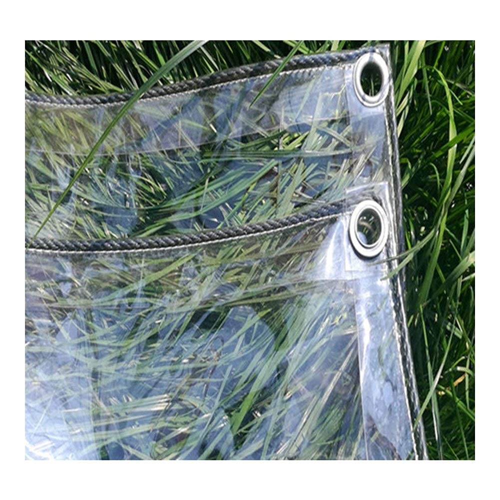 AINUO PVC Tarpaulin, Transparent Sheet Waterproof Dustproof with Rustproof Grommet for Balcony Raincover, Furniture Cover (Color : Klar, Size : 1.4x2.5m)