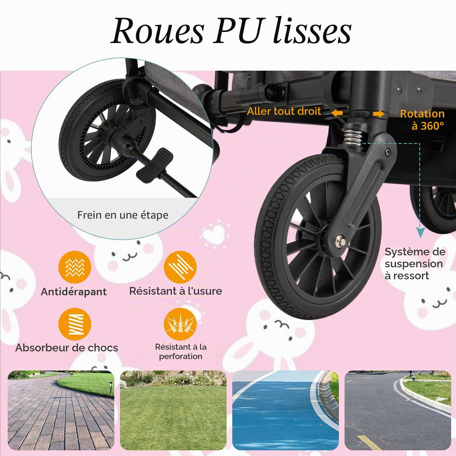 LIFEZEAL Chariot porte-2 enfants 6 + mois, chariot poussé, poussé, poussette, poussette de voyage, pliable, réglable, portable, avec toit, roues, sac à couches, max 50 kg (Gris)