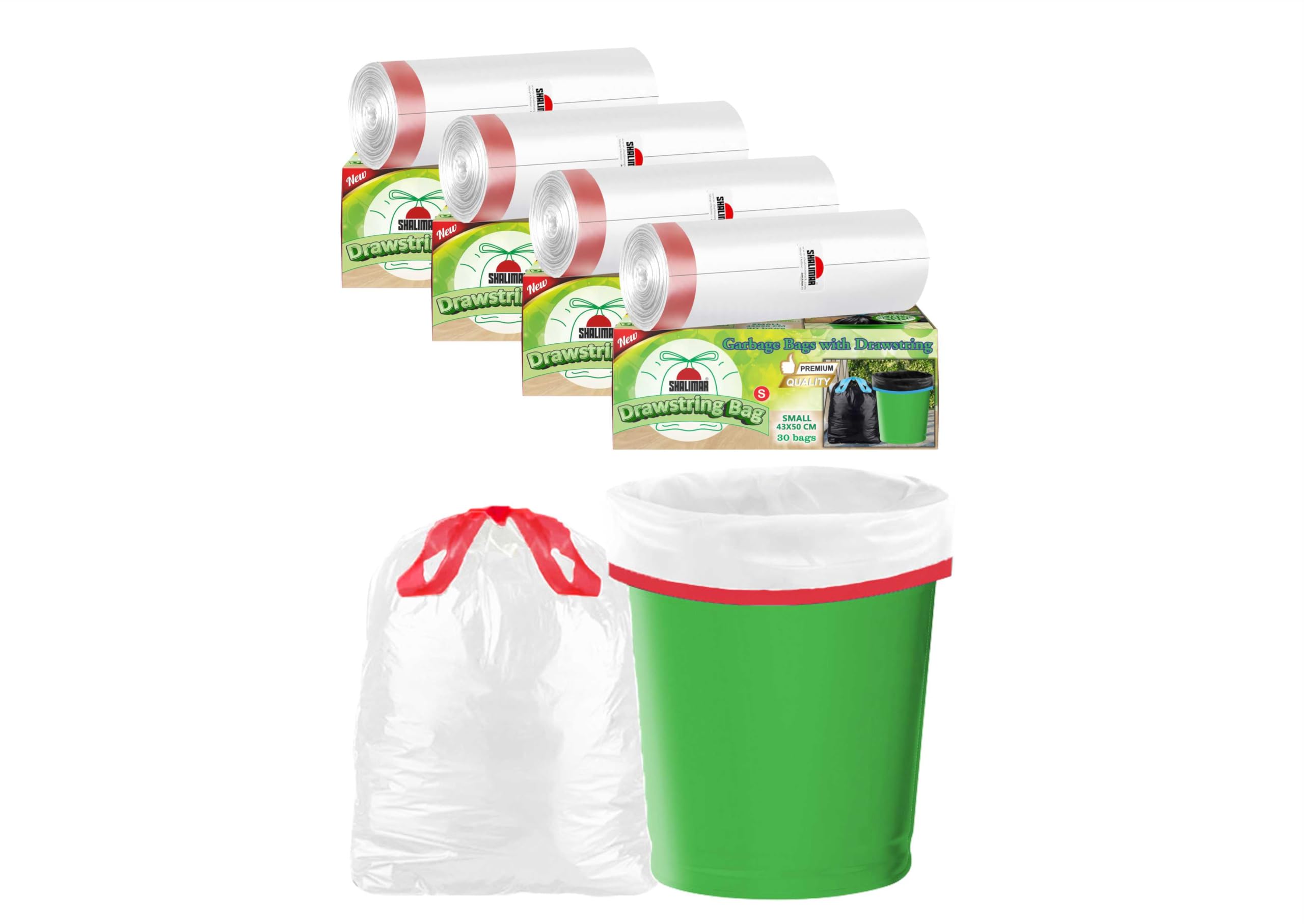 Shalimar Premium Drawstring Garbage Bags (Lavender Fragrance) Size 17 X 19 Inches (Small) 120 Bags (4 rolls) Dustbin Bag/Trash Bag - White Color (B0BQF6JR46) Amazon Price History, Amazon Price Tracker