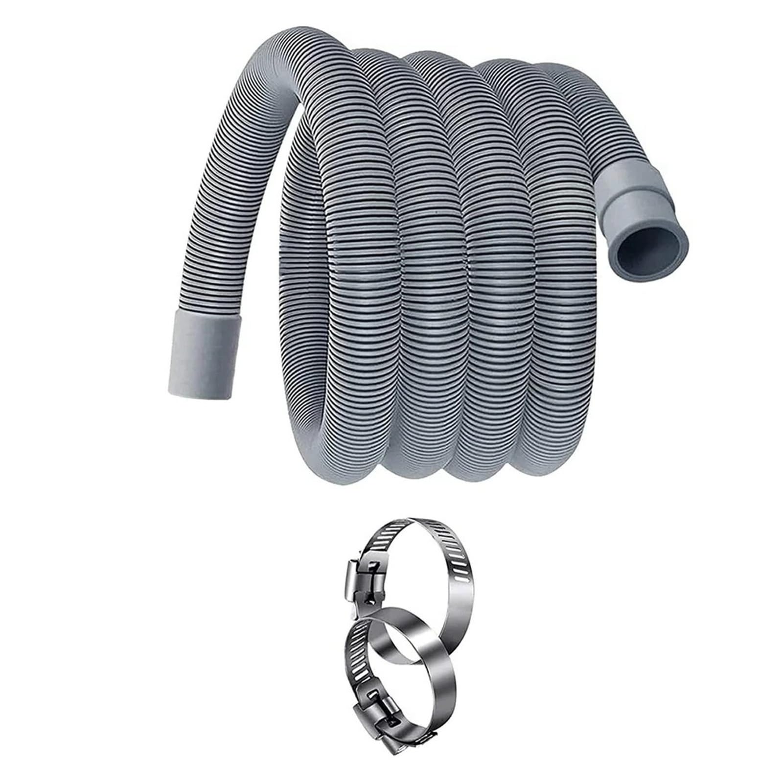 1/1.5/2M Washing Machine Dishwasher Drain Waste Hose Extension Tube with Bracket Set Washing Machine Drain Hose(1m)
