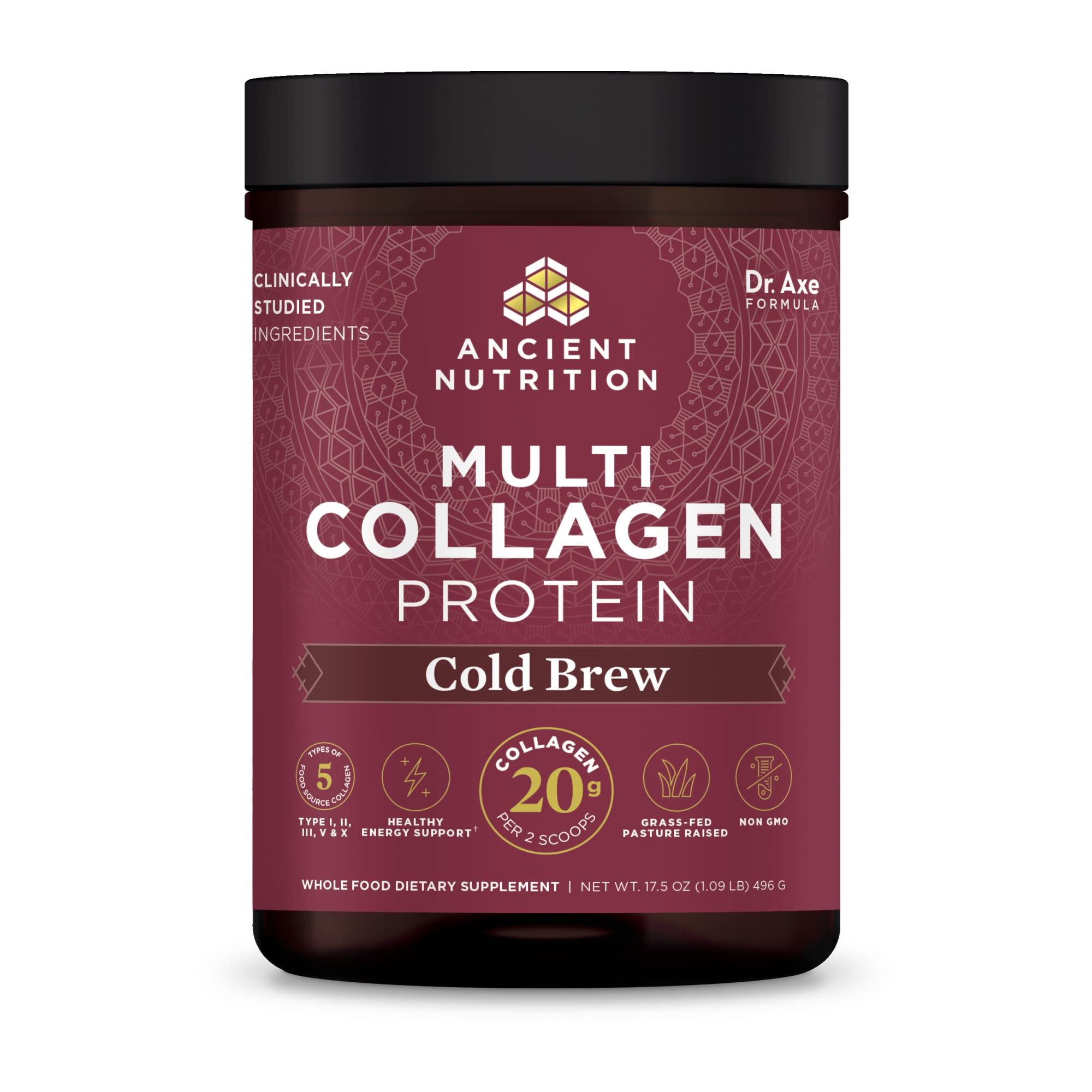 Buy Collagen Powder Protein by Ancient Nutrition, Cold Brew Coffee Multi Collagen Protein with