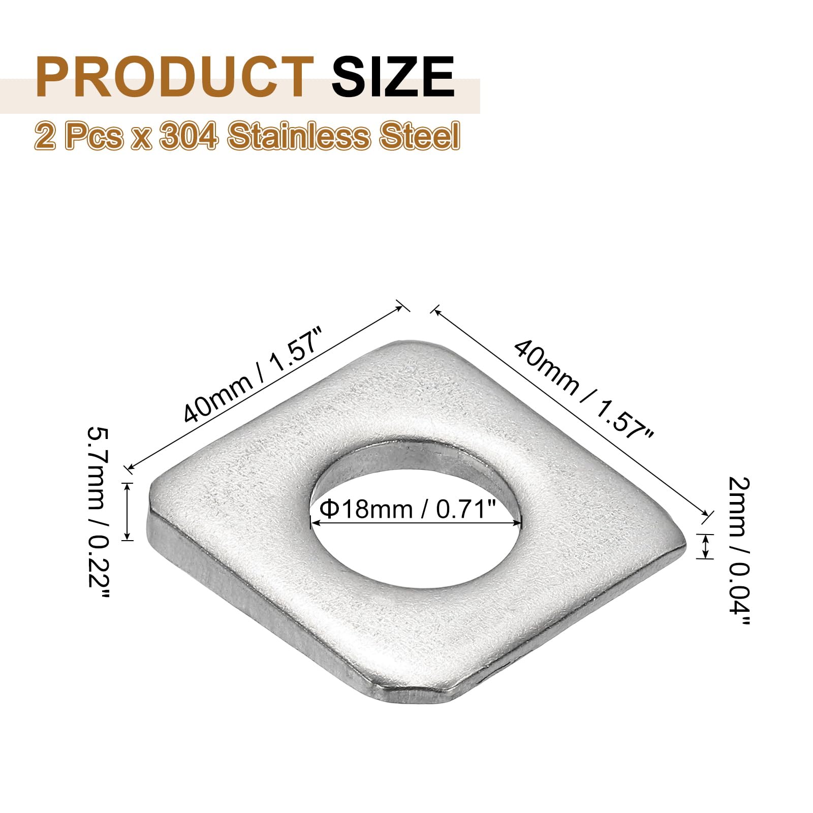PATIKIL 2pcs M18 Beveled Square Washers - Image 2