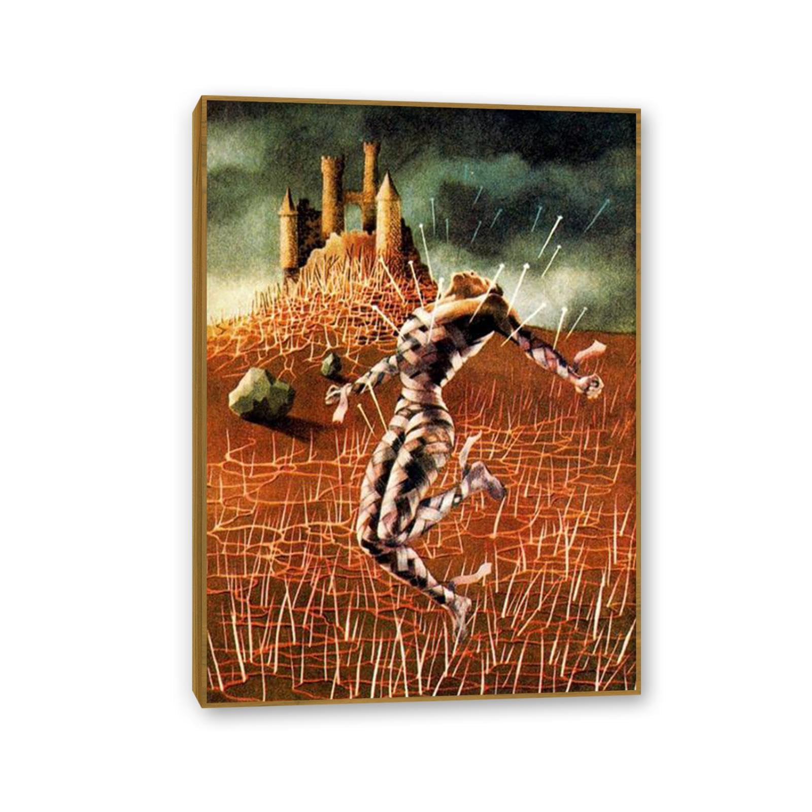 MYCGGDGH Remedios Varo Canvas Wall Art Reproductions of Famous Paintings Rheumatic pain Famous Artist Artwork Wall Decor for Living Room Bedroom Home Decor 70x50cm(28x20in) Teak frame