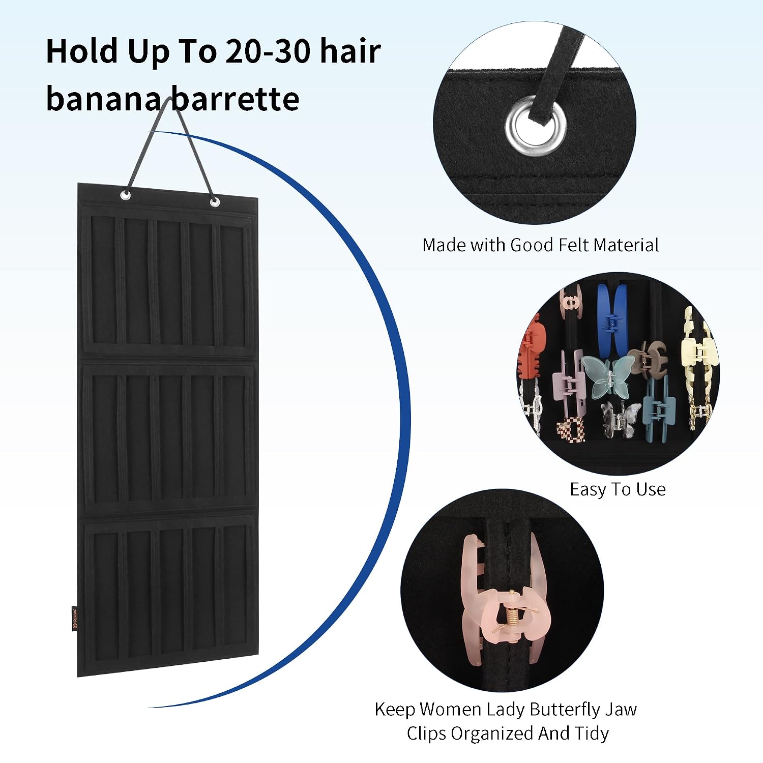 Hanging Claw Clips Holder for Women Lady,Hair Clips Storage Organizer