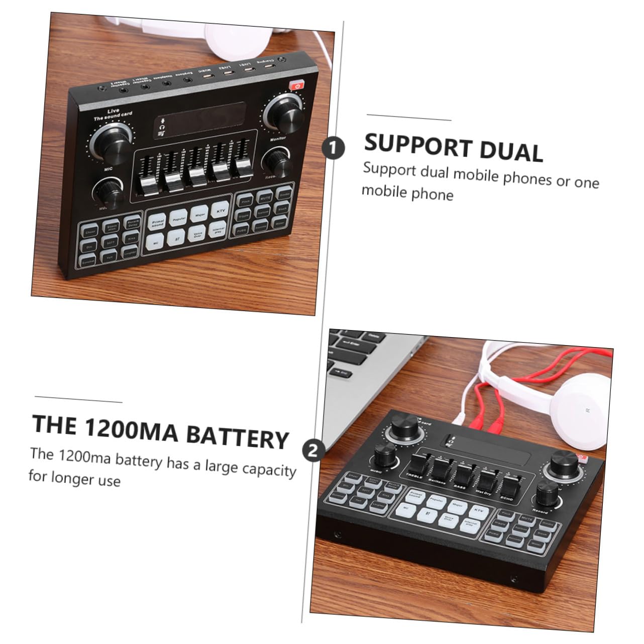 Tarjeta de Sonido Externa Portátil para Teléfono Móvil y Computadora, Dsp de 32 bits, 4 Efectos Personalizados y Conexión Inalámbrica Estable, Adecuado para Transmisión en Color Aleatorio