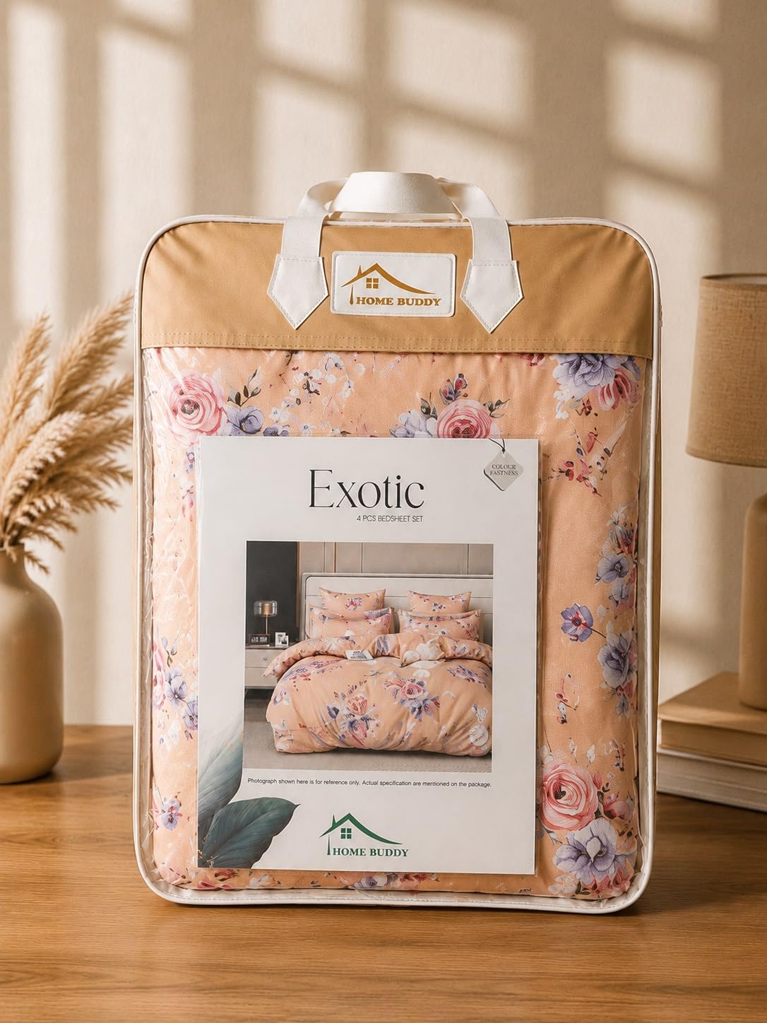 Home Buddy Exotic 4-Piece Printed Comforter Bedsheet Set | Geometric Print, Microfiber Filling, Single-Needle Quilting, 2 Pillow Covers Included, Colour Fastness-image-15